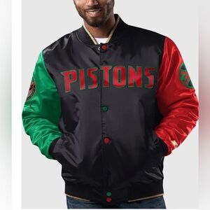 Starter Detroit Pistons Ty Mopkins Black History Month Satin Jacket XL Mens NWT